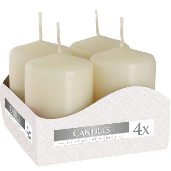 Sæt Med Pillar Stearinlys 40x60mm (4 Pieces) – Ivory - Billede 1