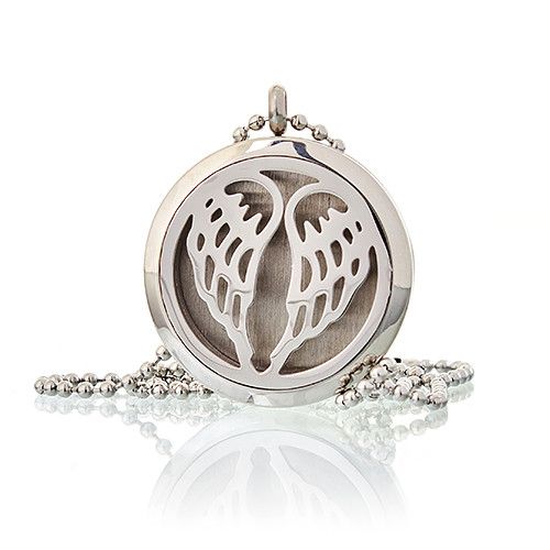 Aromaterapi Smykker Halskæde – Angel Wings 30mm - Billede 2
