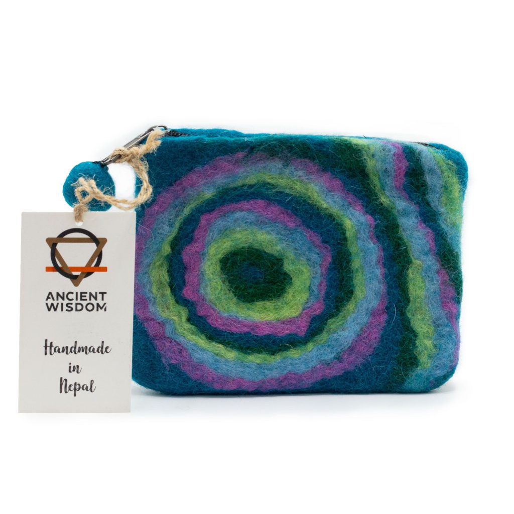 Natural Felt Zipper Pouches – Psychedelic