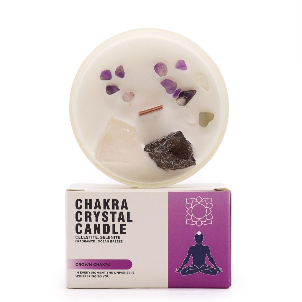 Chakra Krystal-Stearinlys – Crown Chakra