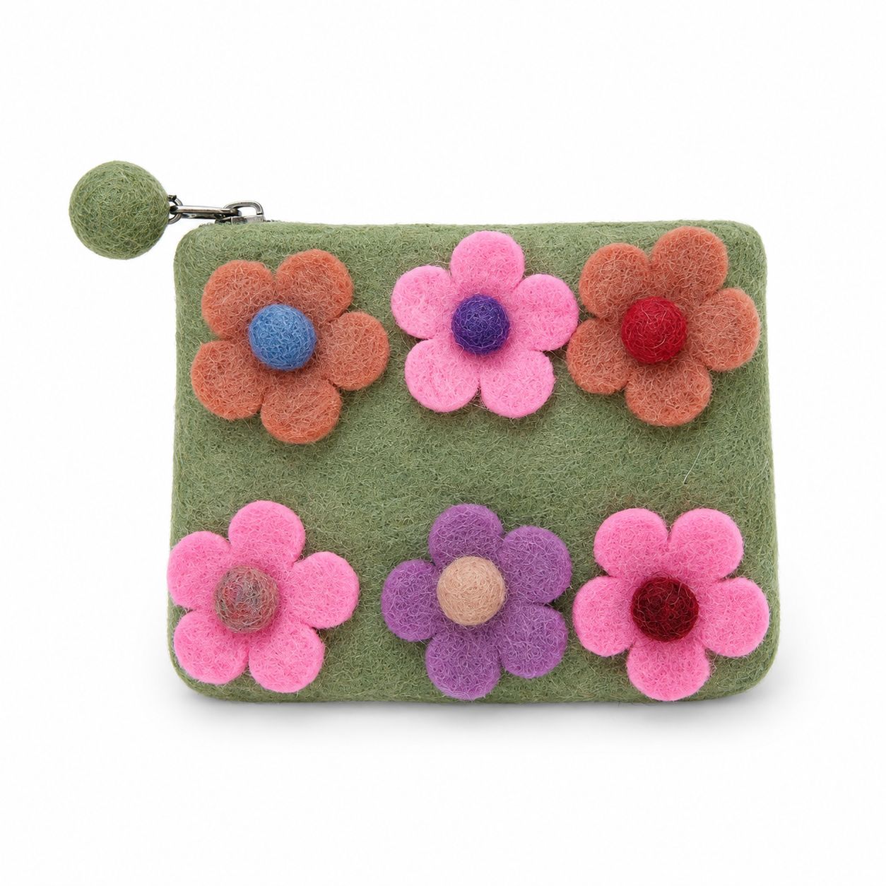 Natural Felt Zipper Pouches – Six Flowers - Billede 4