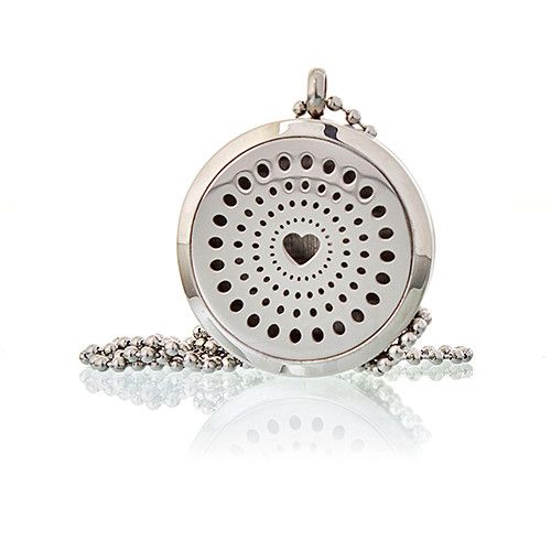 Aromaterapi Smykker Halskæde – Diamonds Heart 30mm