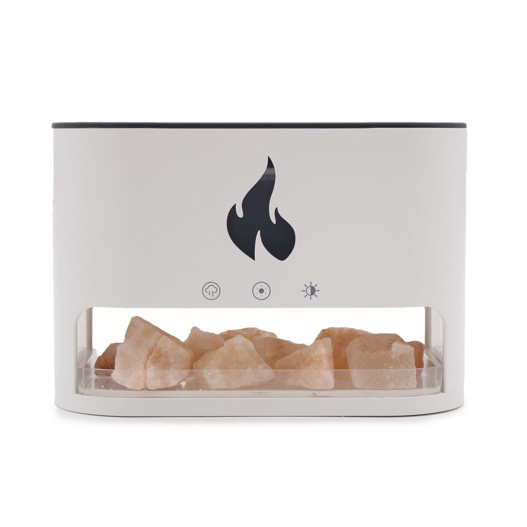 Blaze Aromadiffuser – Himalayan Salt Chamber – Usb-C – Flame Effect (Salt Included)