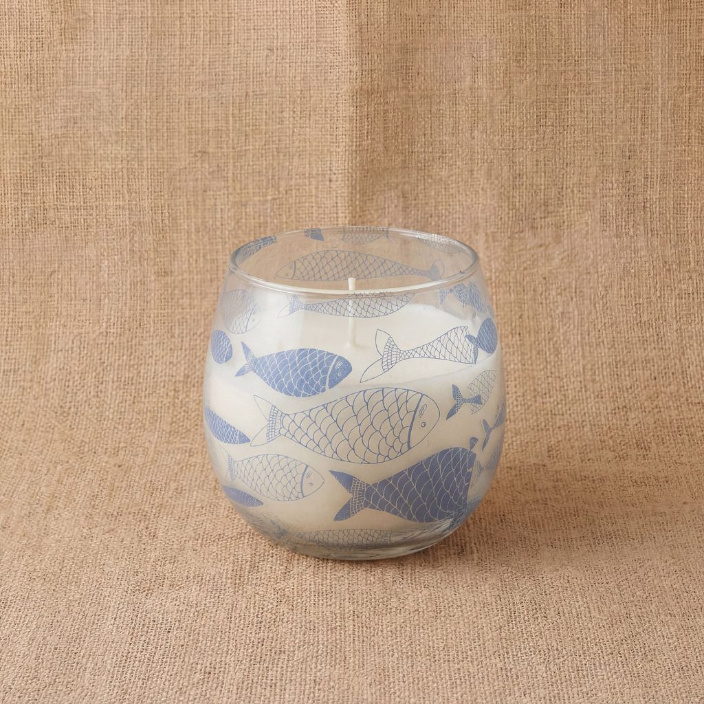 Lille Glasburk-Stearinlys – Seabreeze