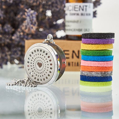 Aromaterapi Smykker Halskæde – Diamonds Heart 30mm - Billede 3