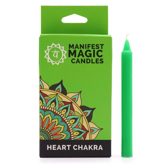 Manifest Magic Stearinlys (Pakke Med 12) – Green – Heart Chakra - Billede 1