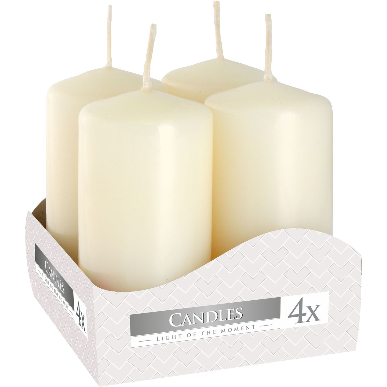 Sæt Med Pillar Stearinlys 40x80mm (4 Pieces) – Ivory - Billede 3
