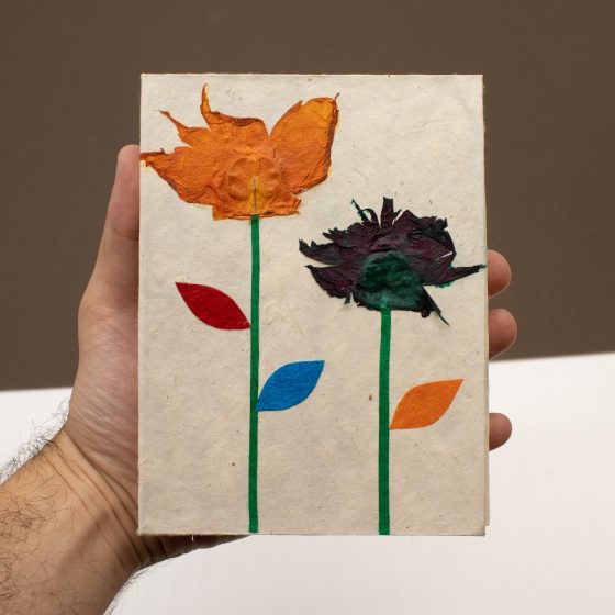 Med Lokta Notebook (15X12Cm) – 45 Leafs – Crafted Real Himalayan Floral Design - Billede 4