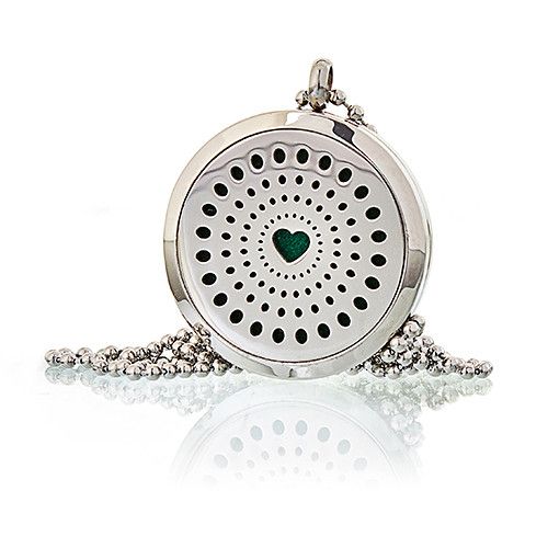 Aromaterapi Smykker Halskæde – Diamonds Heart 30mm - Billede 2