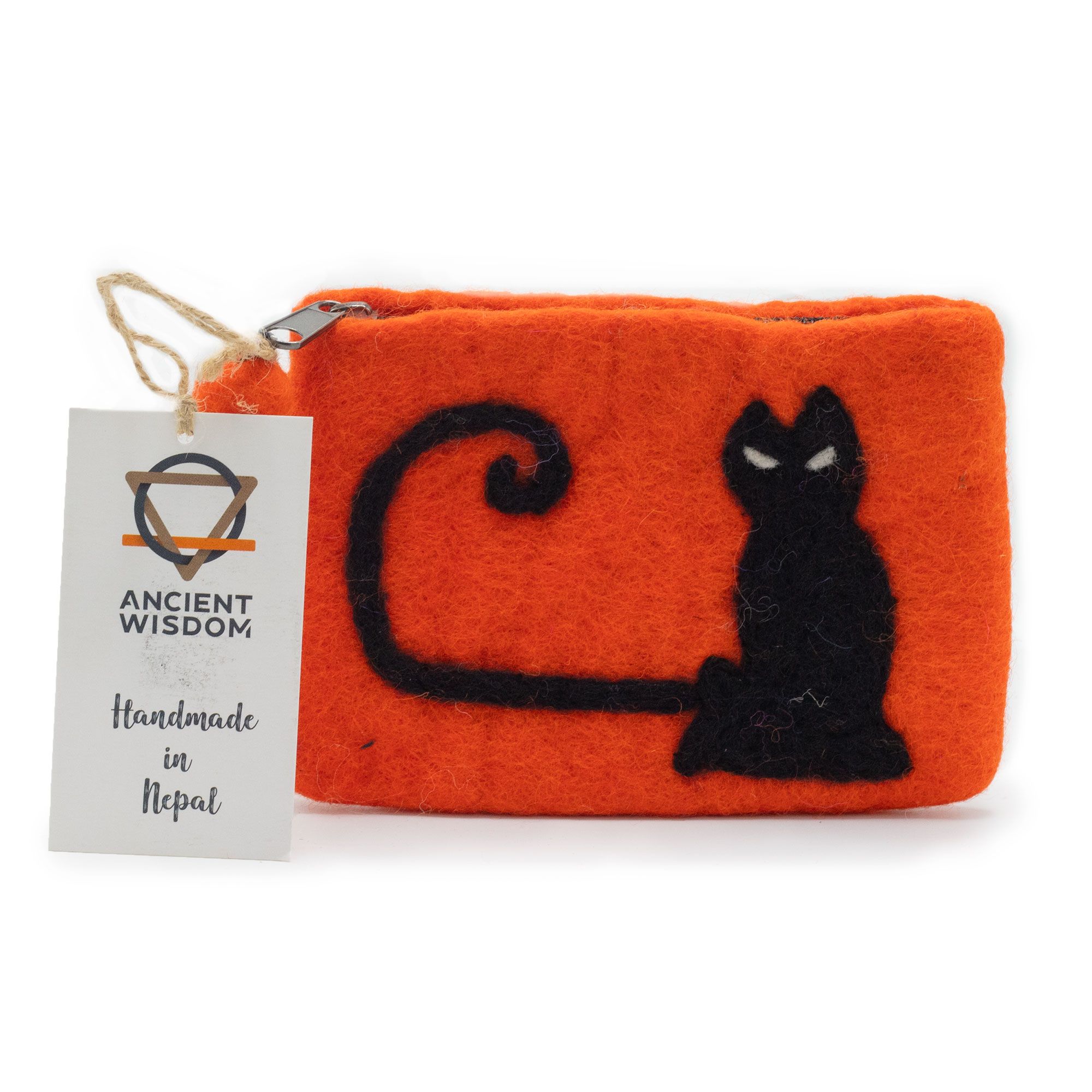Natural Felt Zipper Pouches – Cat Face - Billede 3