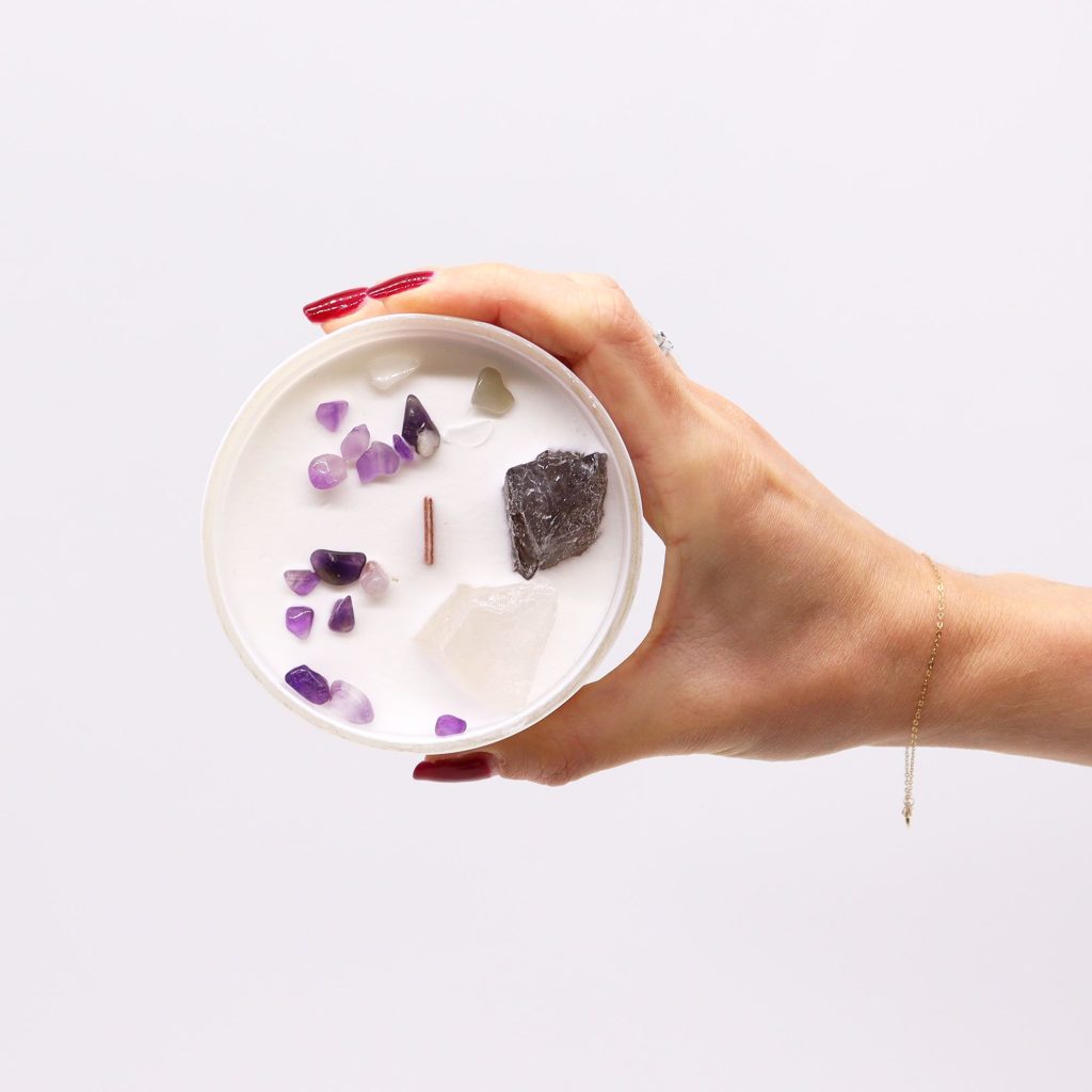 Chakra Krystal-Stearinlys – Crown Chakra