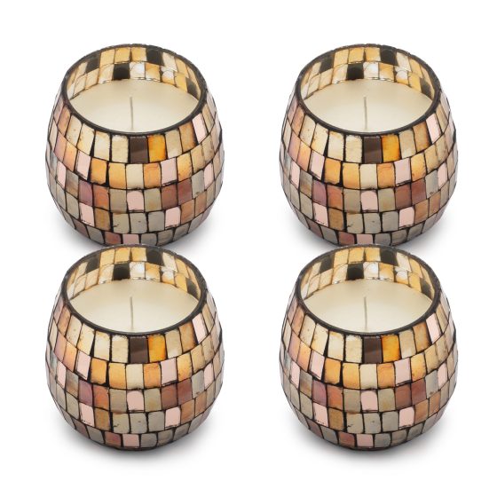 Lille Glasburk-Stearinlys – Amber Mosaic - Billede 4