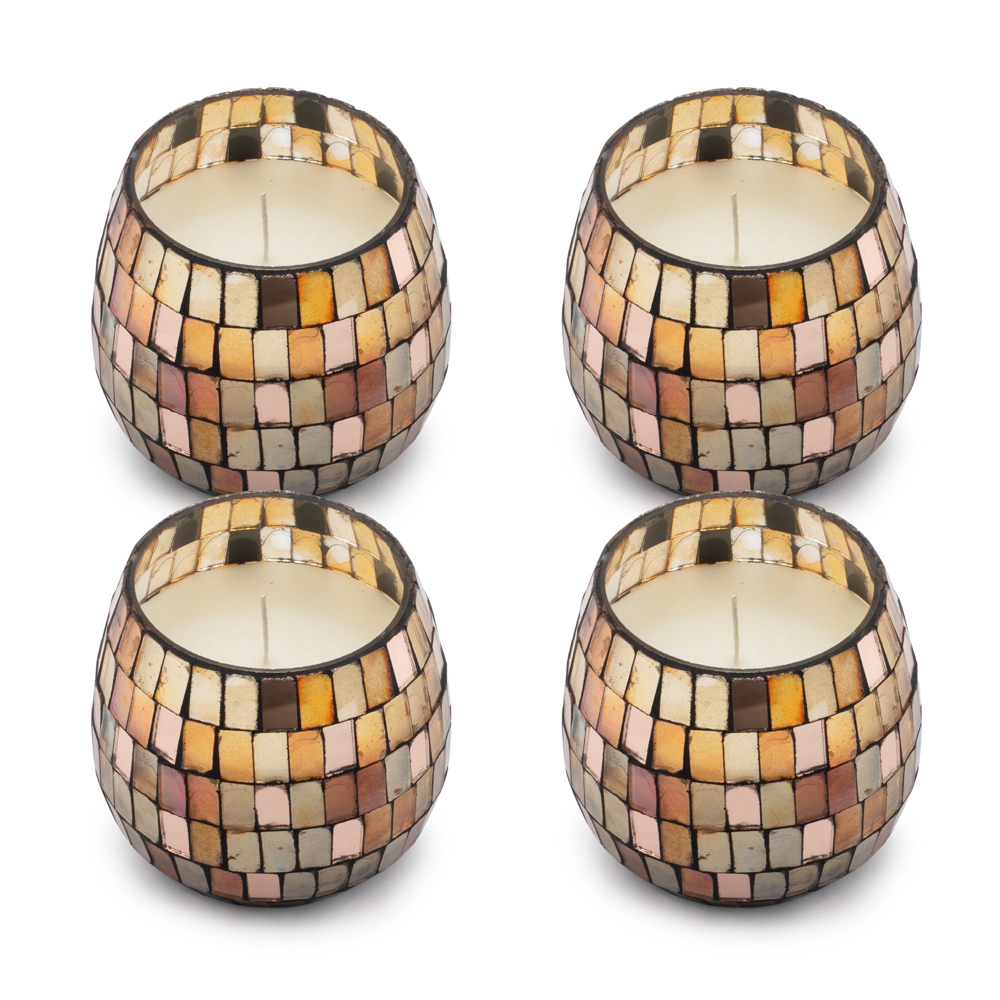 Lille Glasburk-Stearinlys – Amber Mosaic - Billede 4
