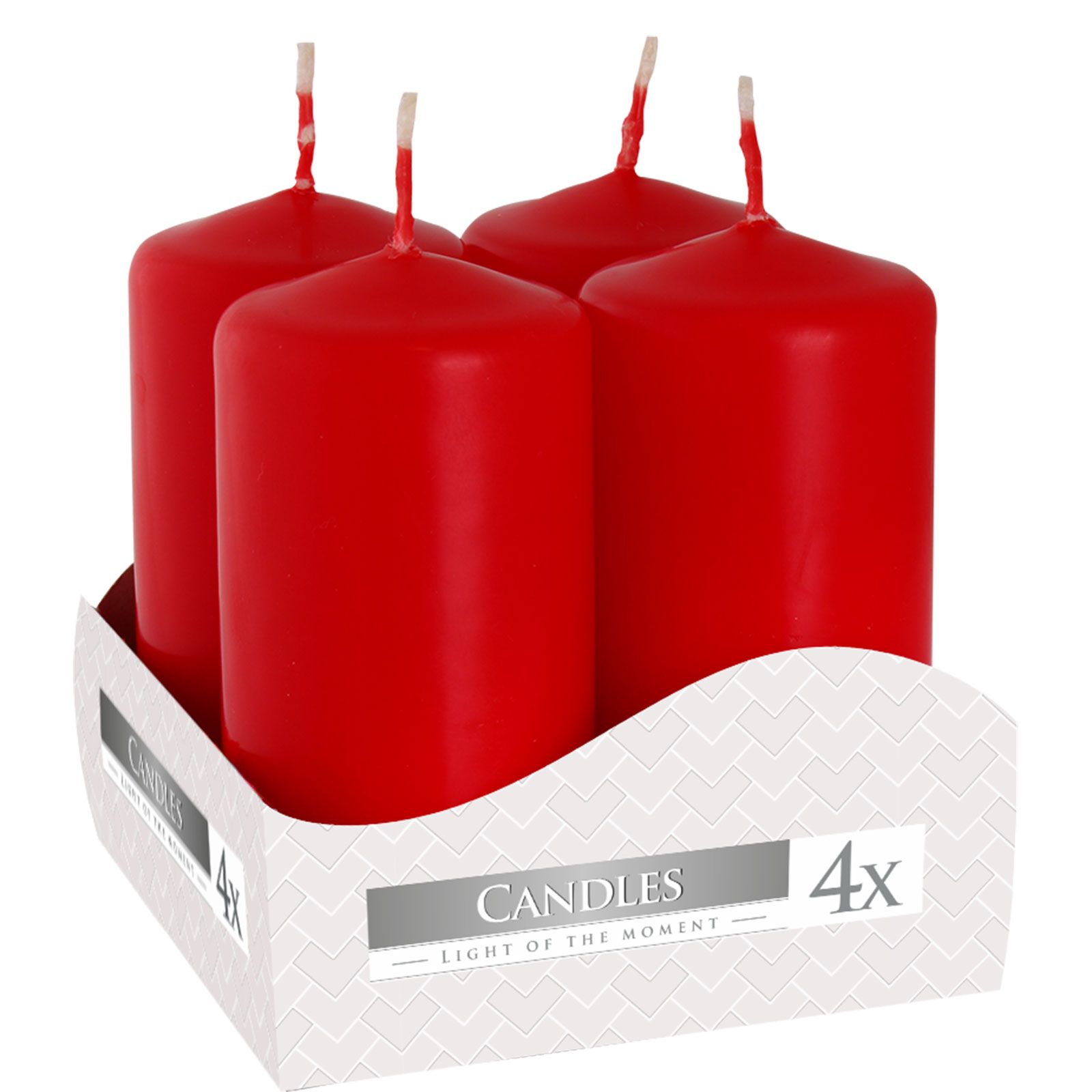 Sæt Med Pillar Stearinlys 40x80mm (4 Pieces) – Red - Billede 4