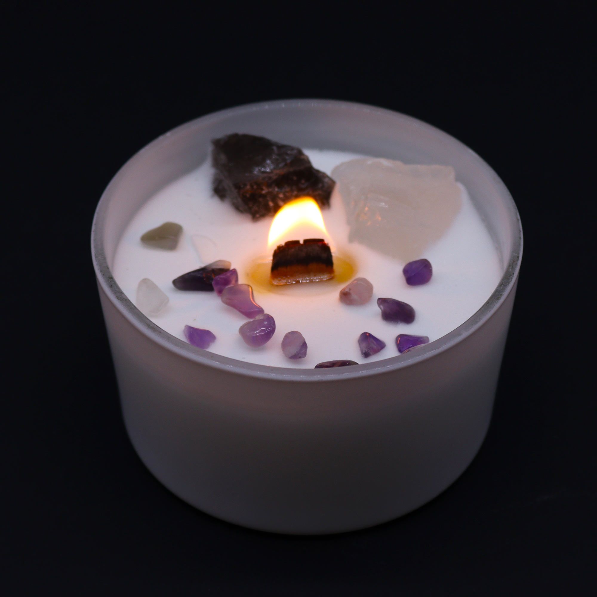 Chakra Krystal-Stearinlys – Crown Chakra - Billede 2