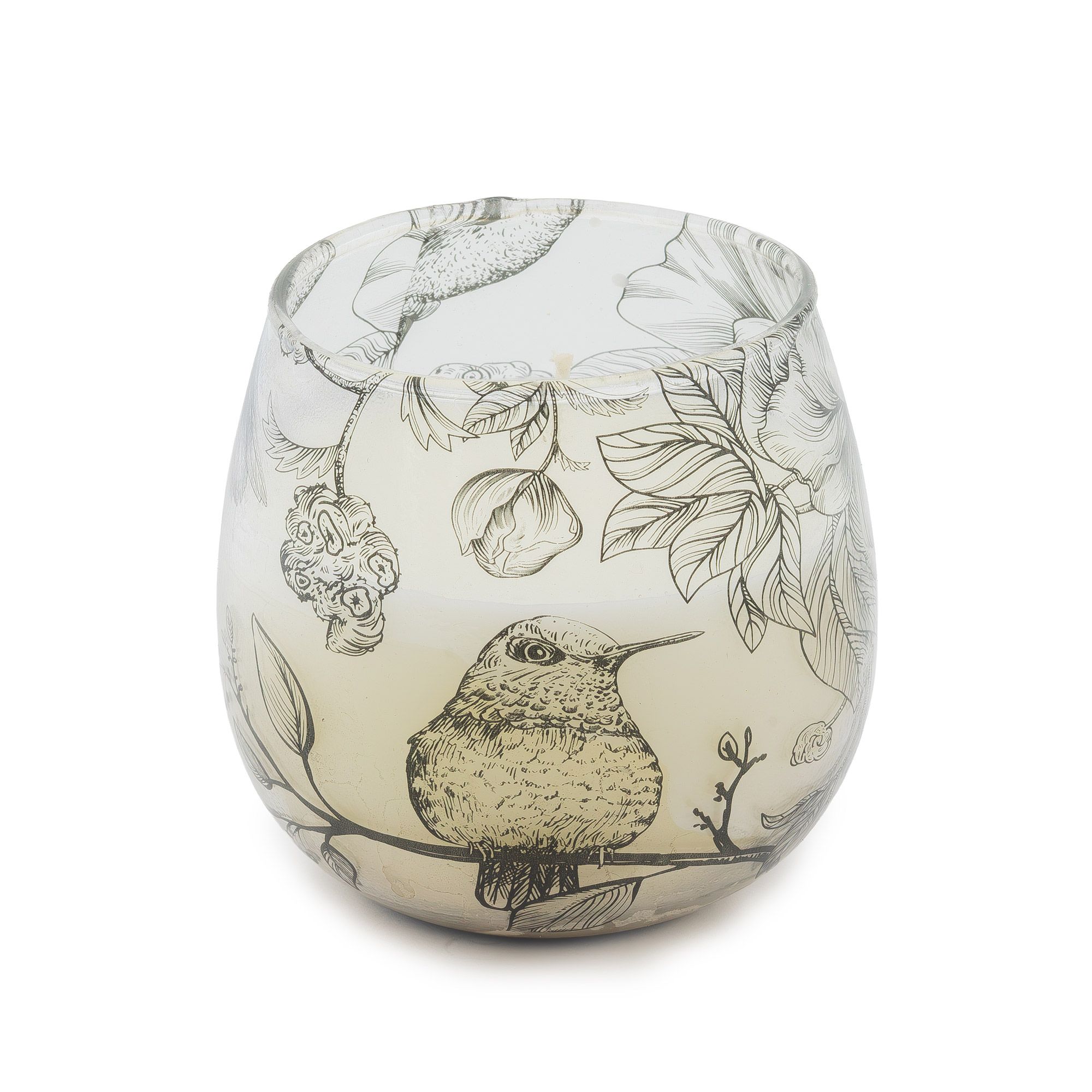 Lille Glasburk-Stearinlys – Drawn By Flame - Billede 1
