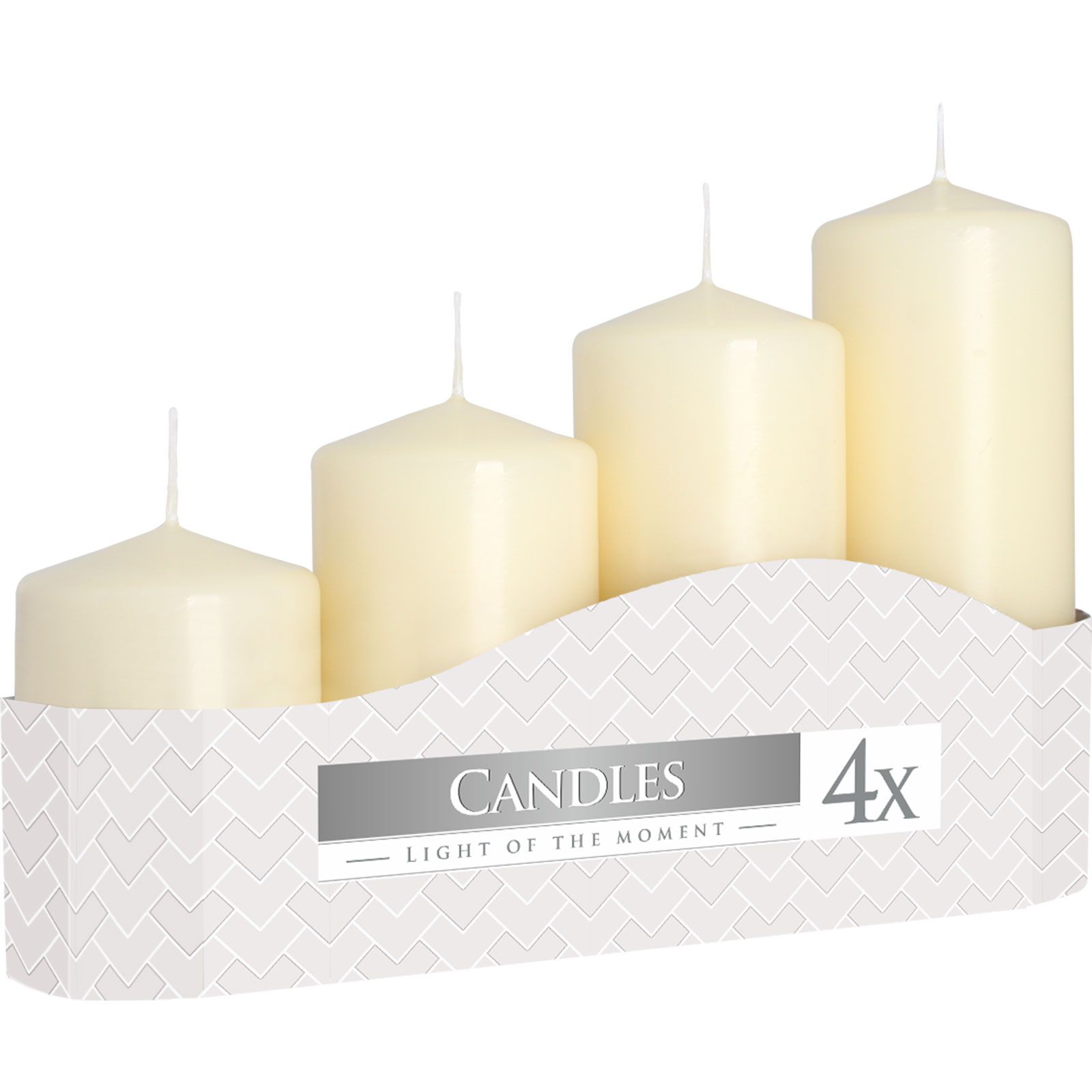 Sæt Med Pillar Stearinlys 50mm (11/16/22/33H) (4 Pieces) – Ivory - Billede 4