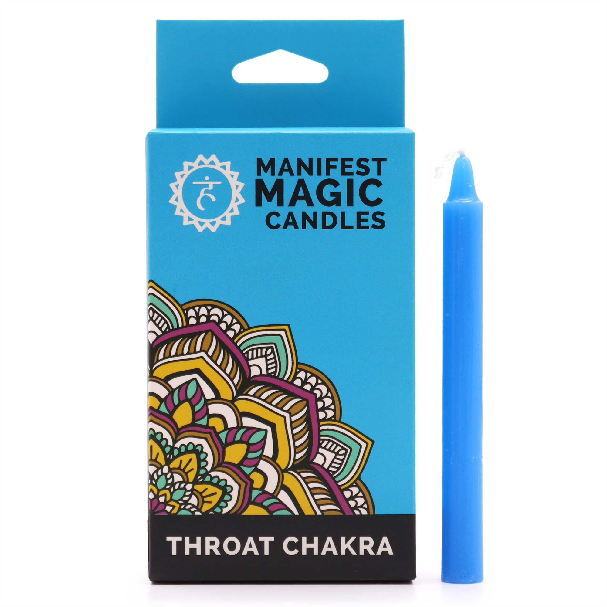 Manifest Magic Stearinlys (Pakke Med 12) – Blue – Throat Chakra - Billede 1