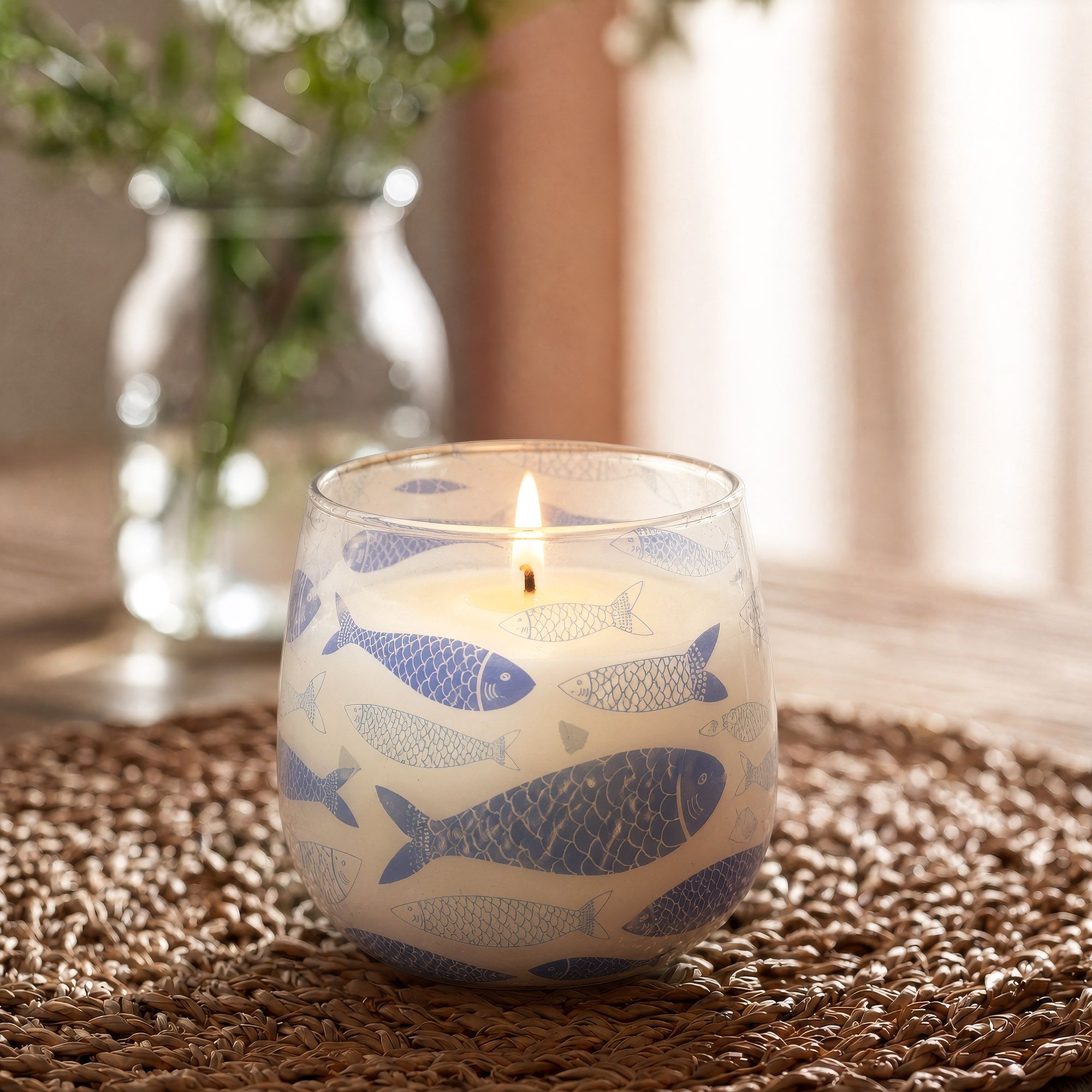 Mellem Glasburk-Stearinlys – Seabreeze - Billede 2