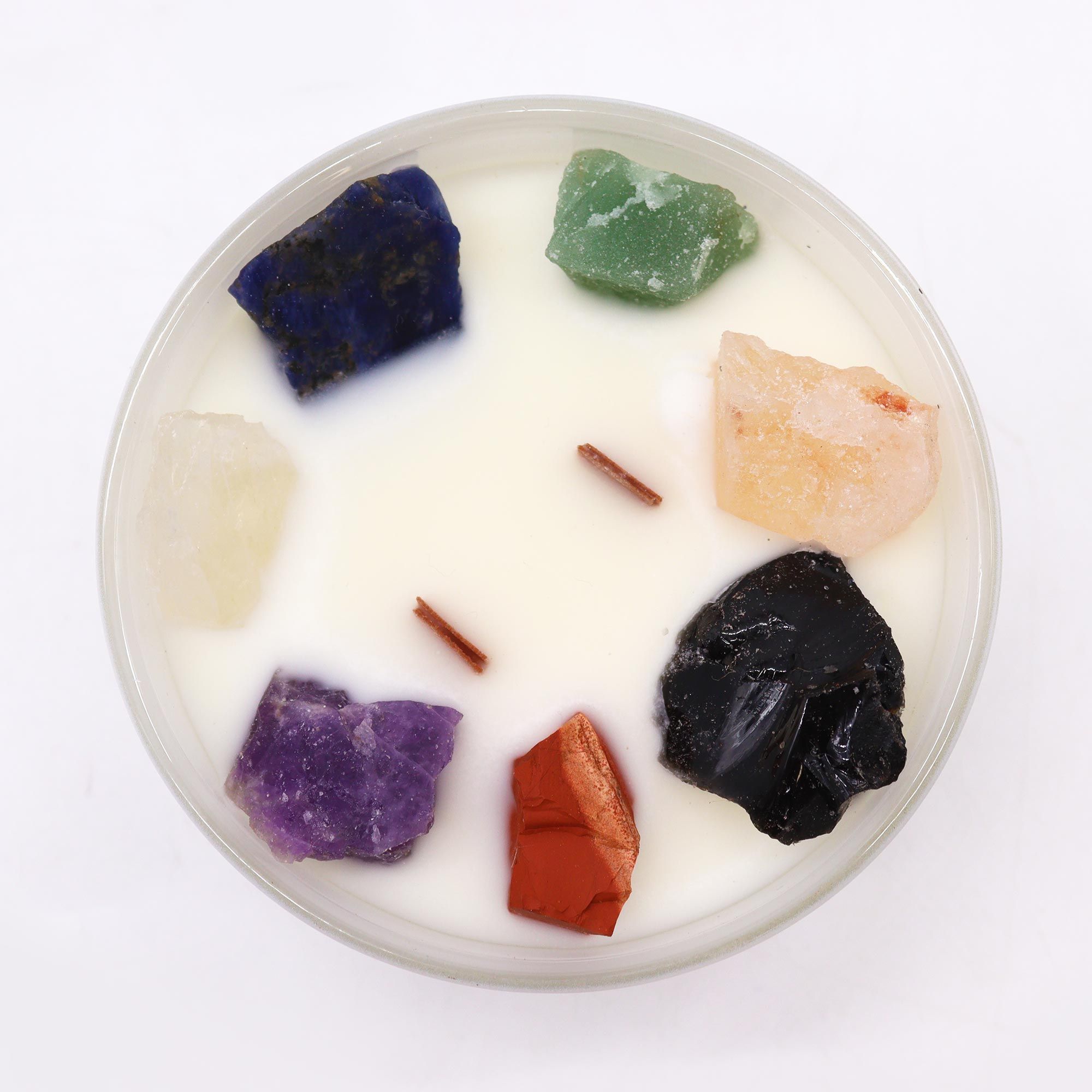 Stor Chakra Krystal-Stearinlys – Seven Charkra - Billede 5