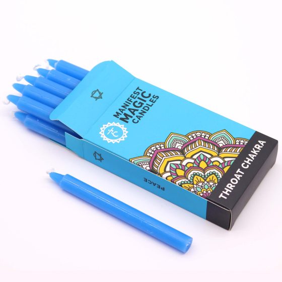 Manifest Magic Stearinlys (Pakke Med 12) – Blue – Throat Chakra - Billede 2