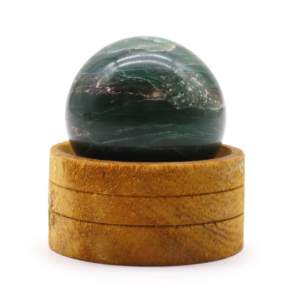 Ædelsten Kugle 50Mm – Indian Jade Med Stand
