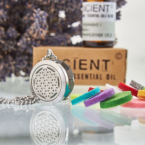 Aromaterapi Smykker Halskæde – Flower of Life 25 Mm - Billede 3