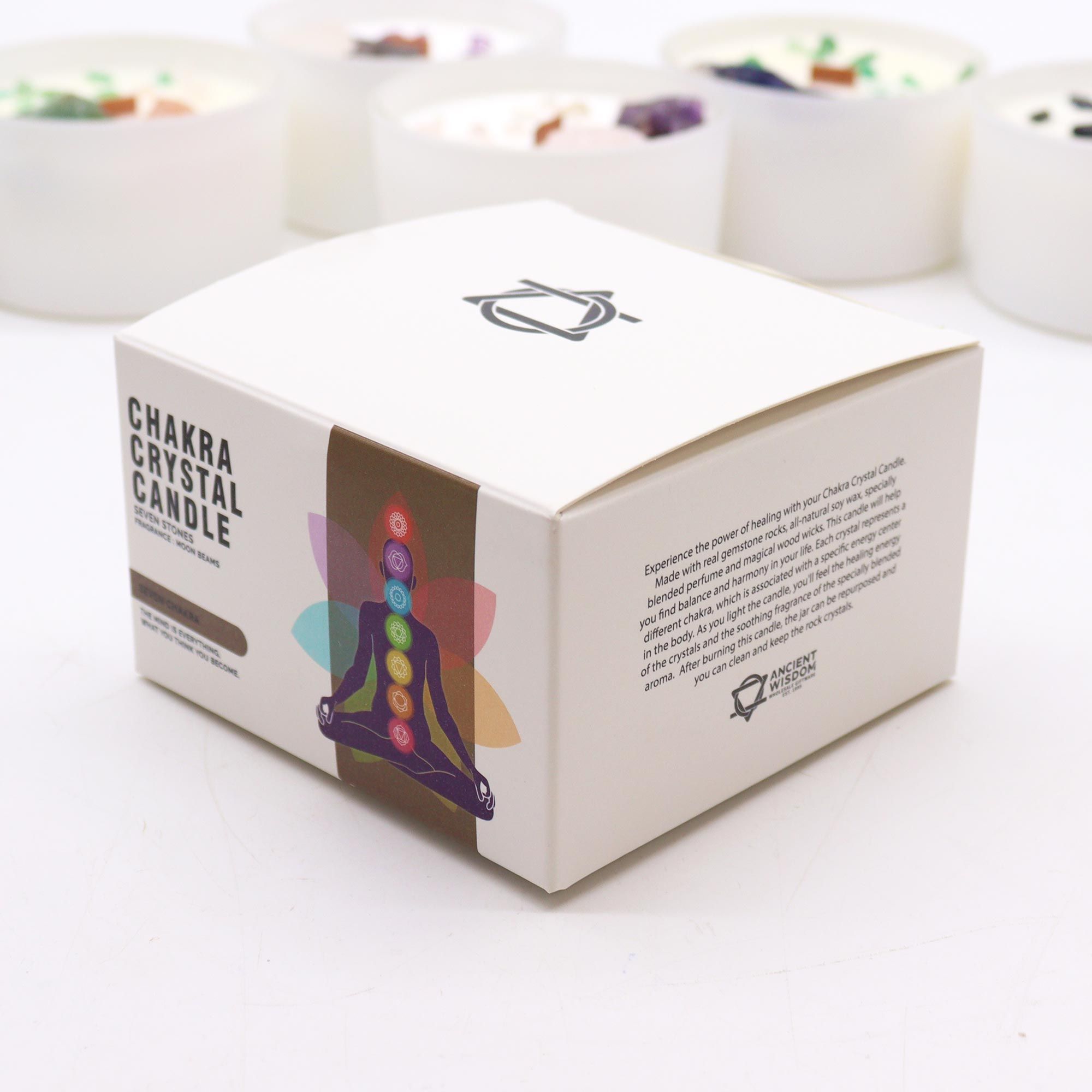Stor Chakra Krystal-Stearinlys – Seven Charkra - Billede 4