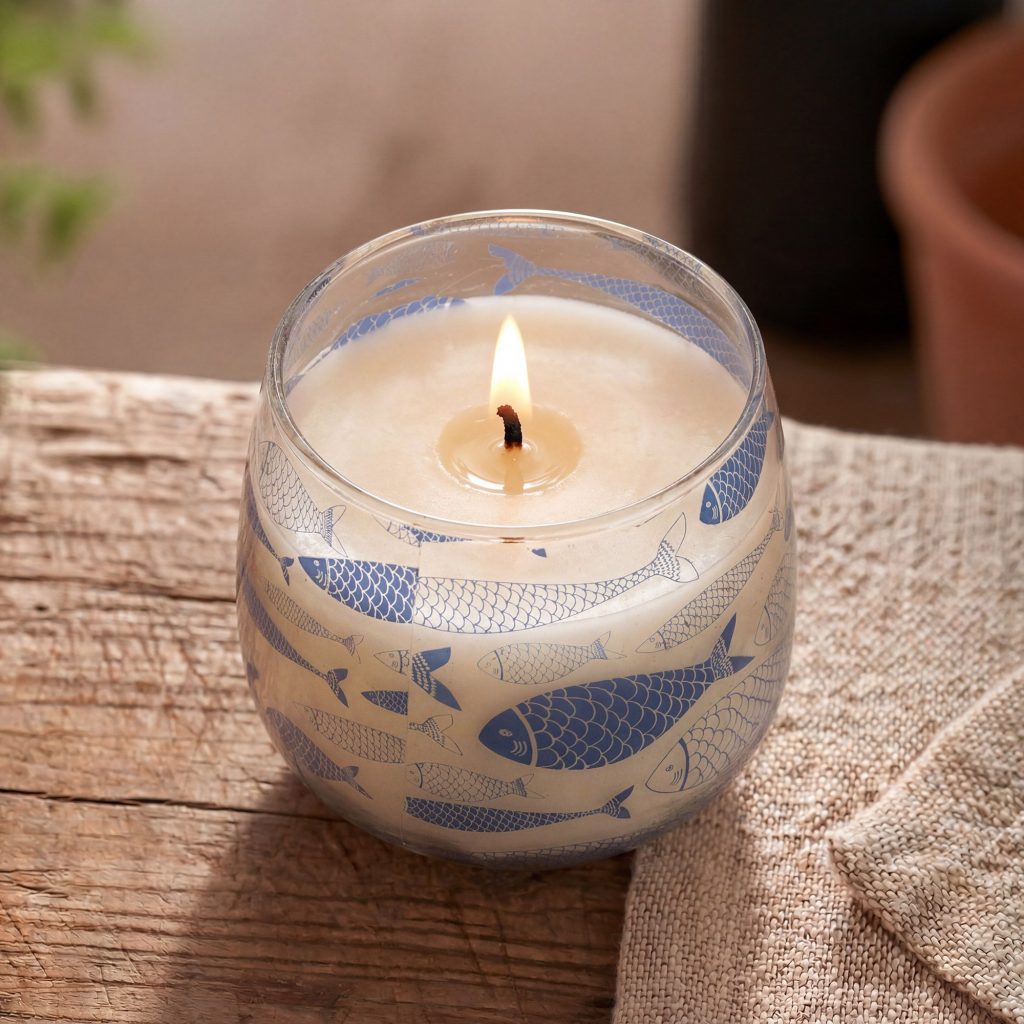 Mellem Glasburk-Stearinlys – Seabreeze