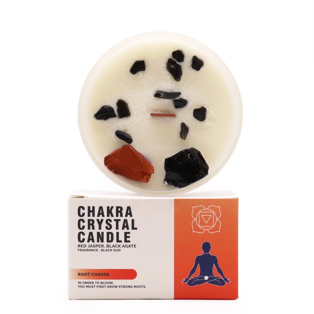 Chakra Krystal-Stearinlys – Root Chakra