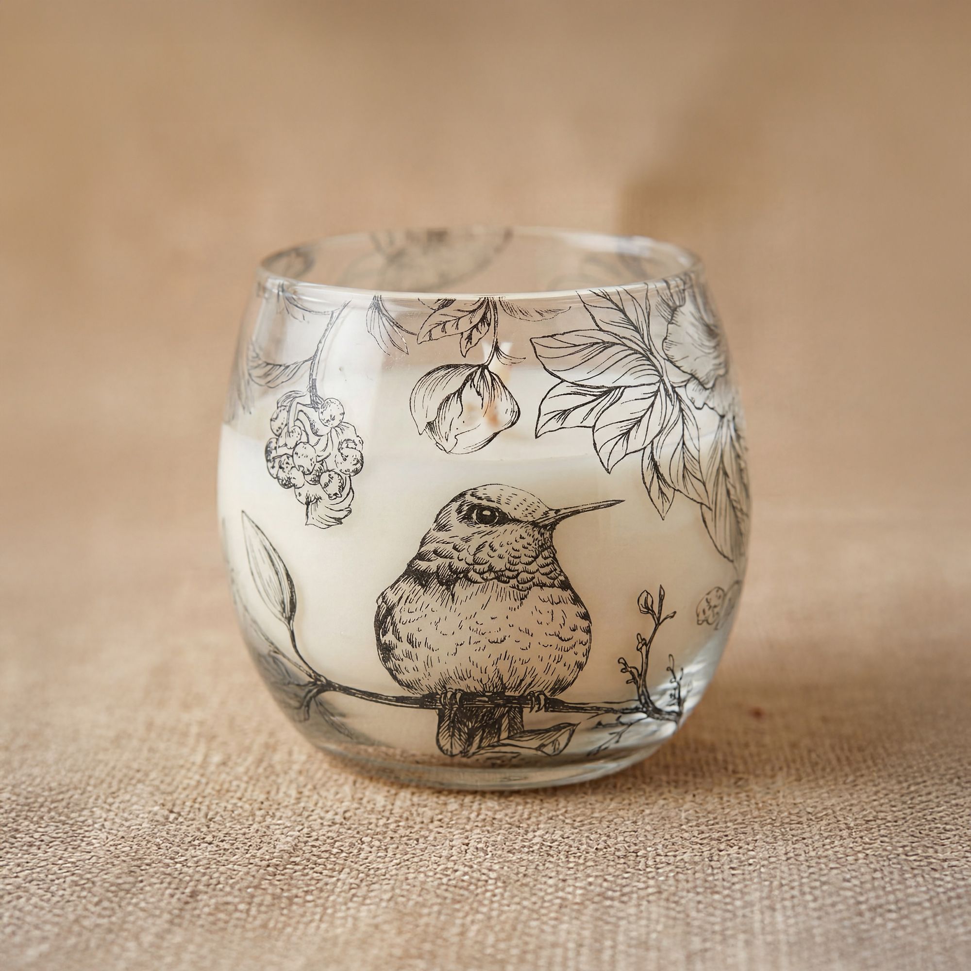 Lille Glasburk-Stearinlys – Drawn By Flame - Billede 4