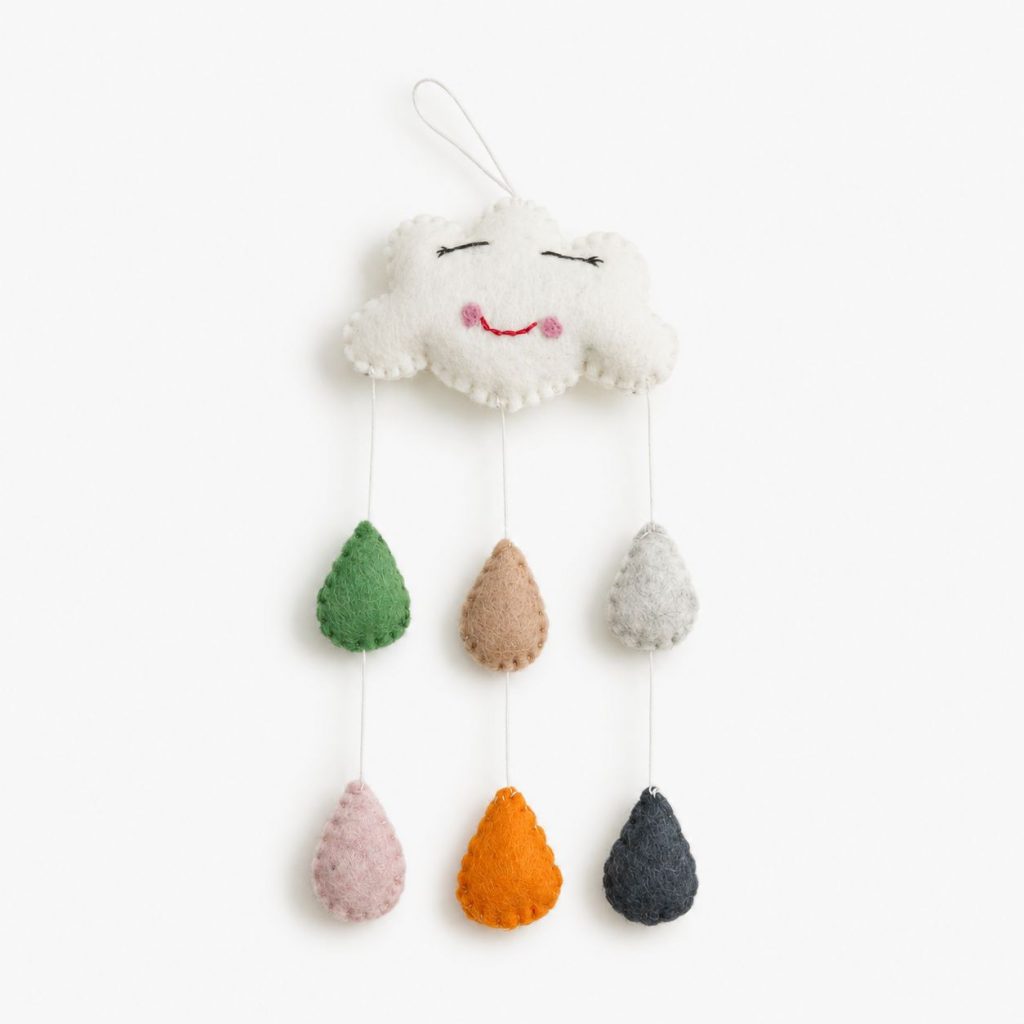 Handmade Felt Mobile – Mini Happy Clouds