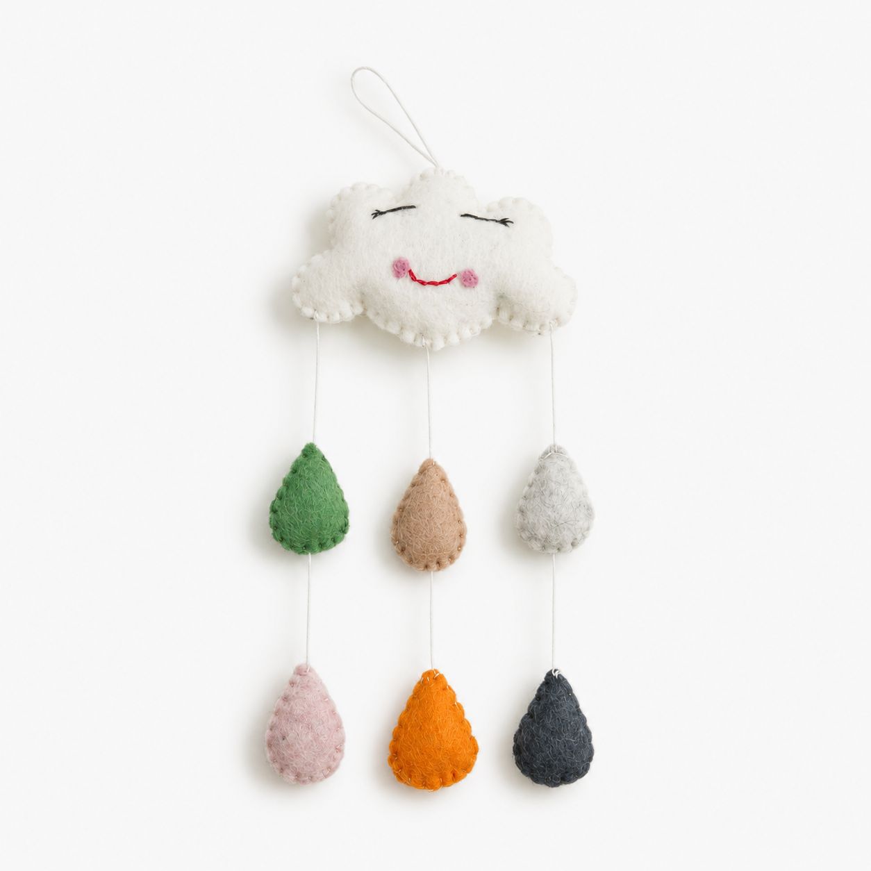 Handmade Felt Mobile – Mini Happy Clouds - Billede 3