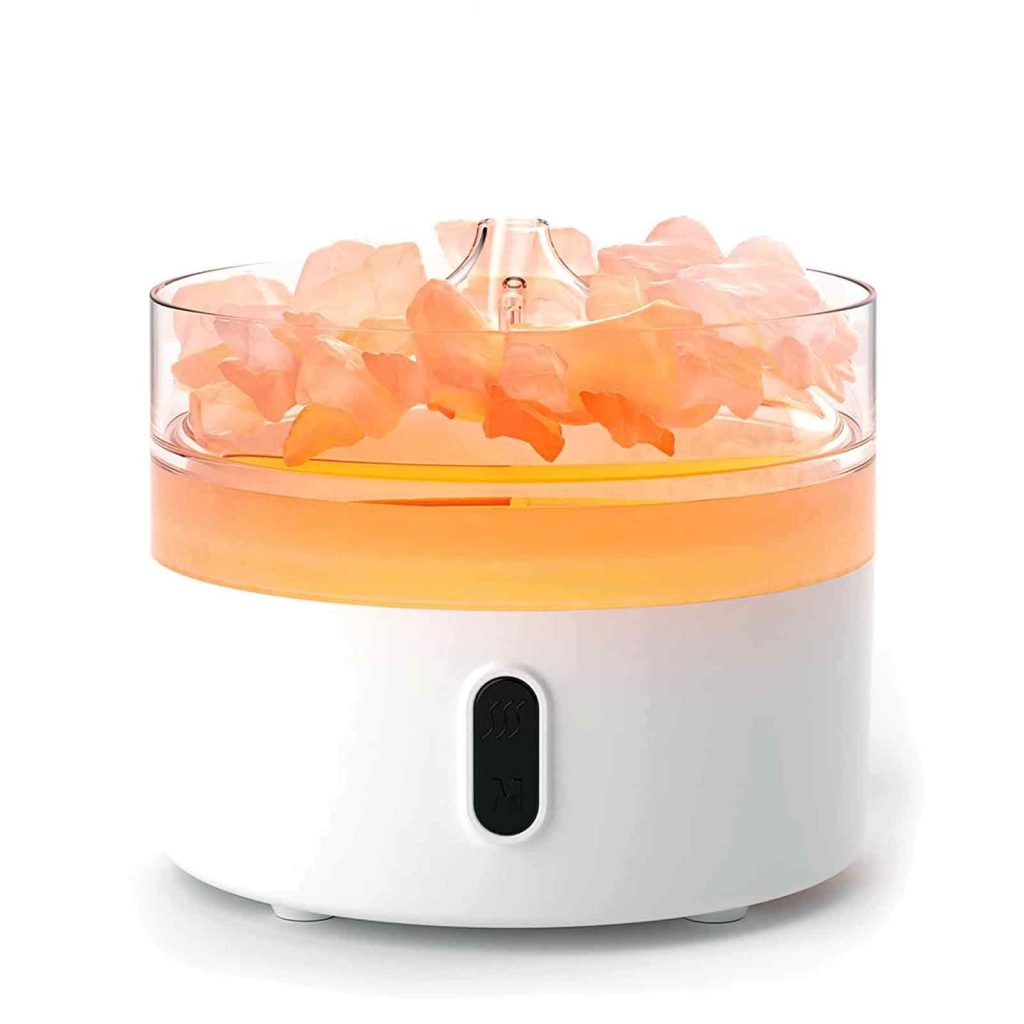 Himalayan Salt Aromadiffuser – Night Light – Usb-C – Flame Effect (Salt Included)