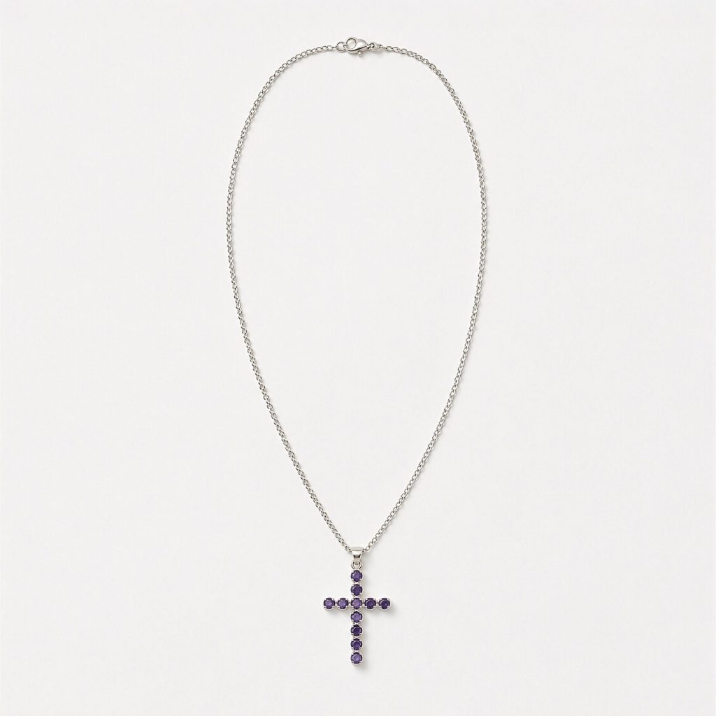 Indisk Andagtsvedhæng – Sølvbelagt (45Cm Chain) – Ionite Crucifix