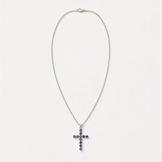 Indisk Andagtsvedhæng – Sølvbelagt (45Cm Chain) – Ionite Crucifix - Billede 4