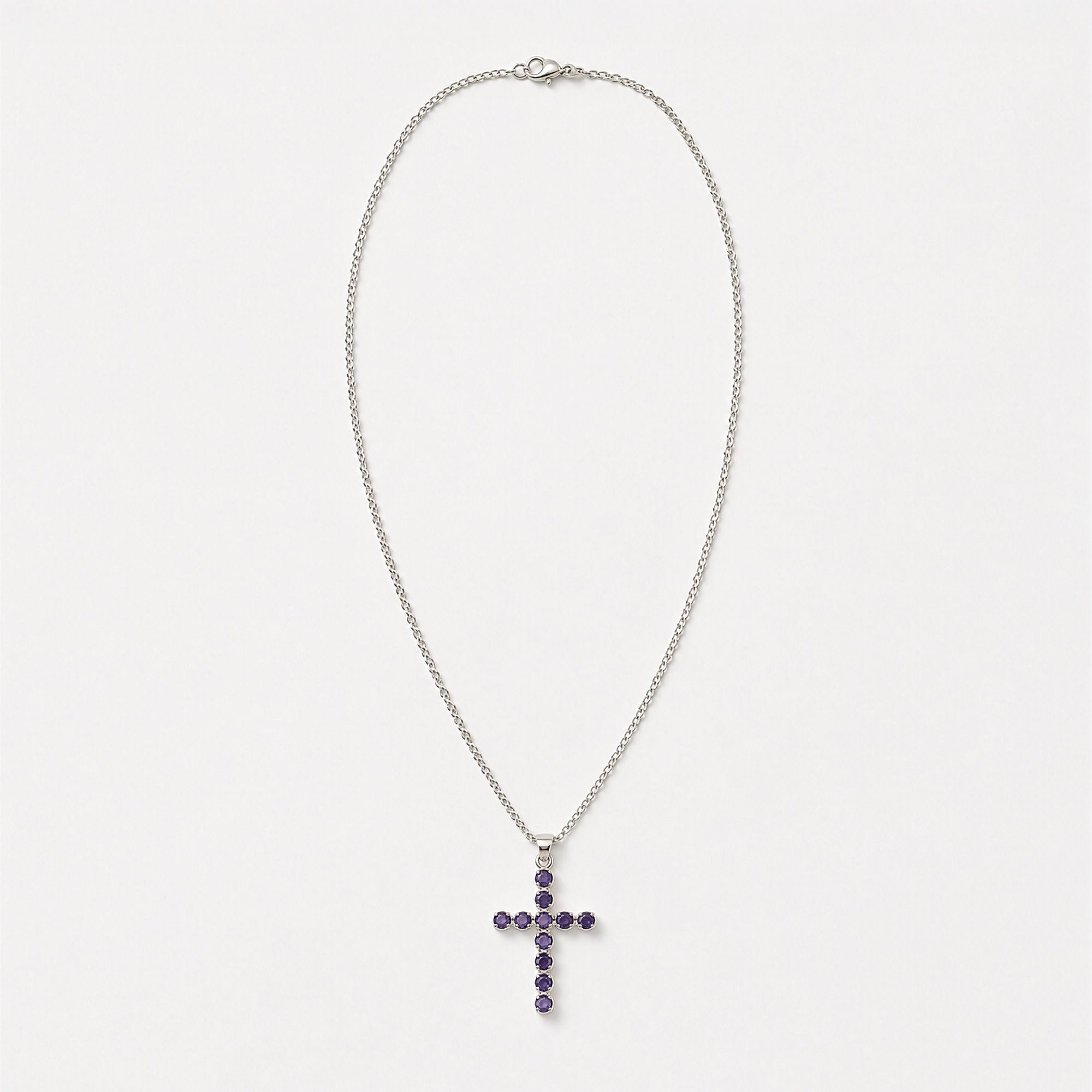 Indisk Andagtsvedhæng – Sølvbelagt (45Cm Chain) – Ionite Crucifix - Billede 4