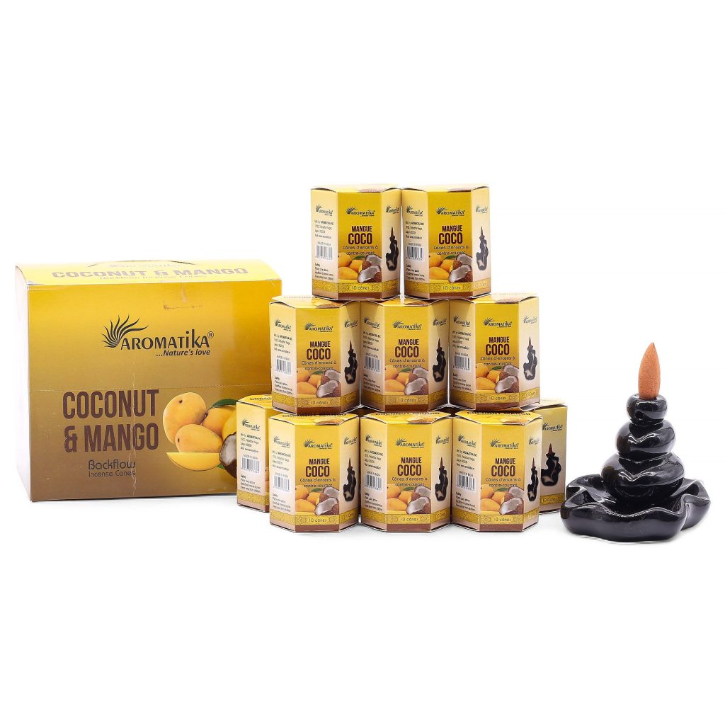 Masala Backflow Røgelse Pakke Med 10 – Coconut & Mango