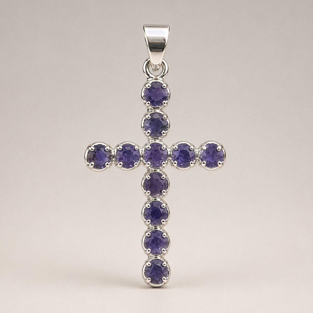 Indisk Andagtsvedhæng – Sølvbelagt (45Cm Chain) – Ionite Crucifix