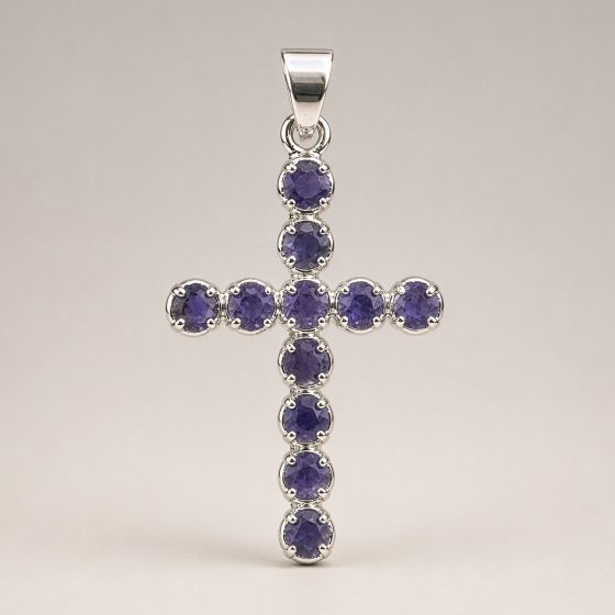 Indisk Andagtsvedhæng – Sølvbelagt (45Cm Chain) – Ionite Crucifix - Billede 1