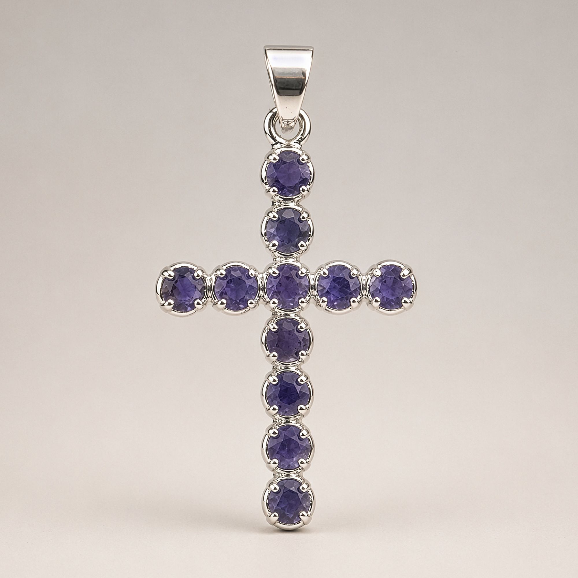 Indisk Andagtsvedhæng – Sølvbelagt (45Cm Chain) – Ionite Crucifix - Billede 1