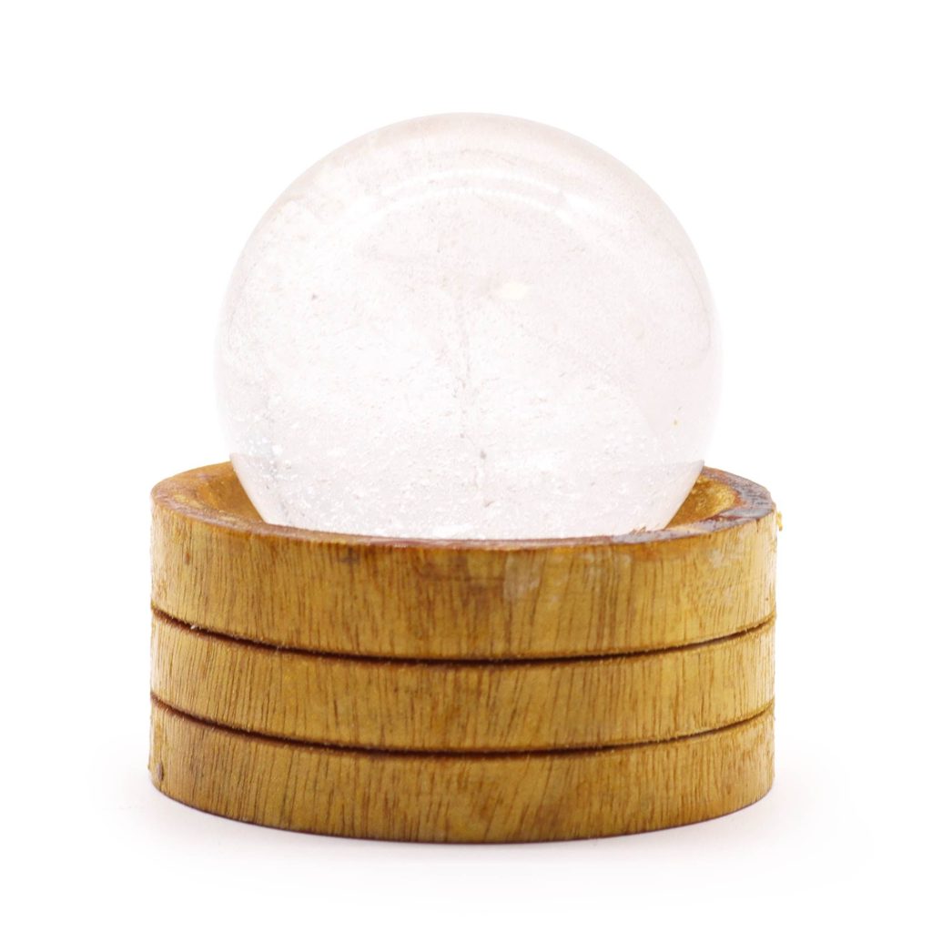 Ædelsten Kugle 50Mm – Clear Quartz Med Stand