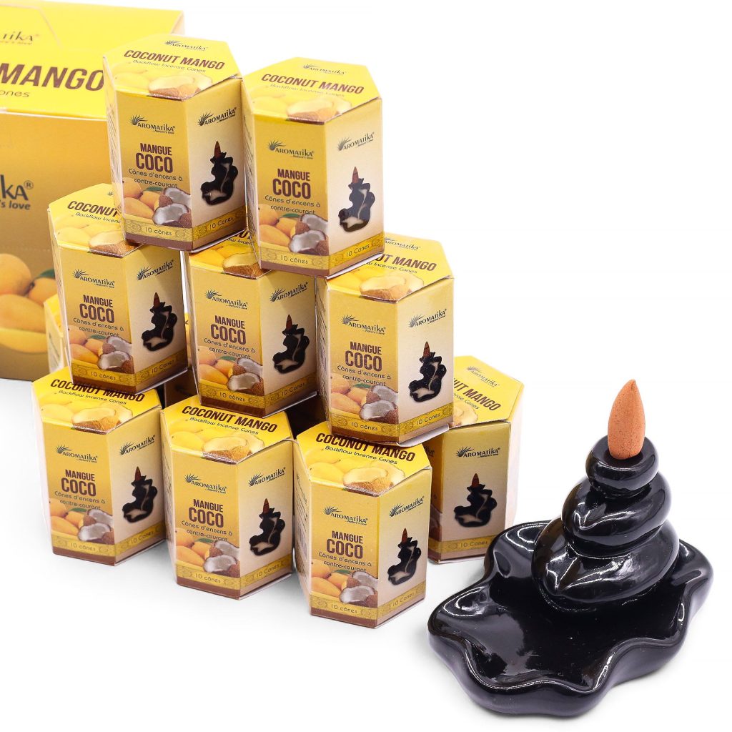 Masala Backflow Røgelse Pakke Med 10 – Coconut & Mango
