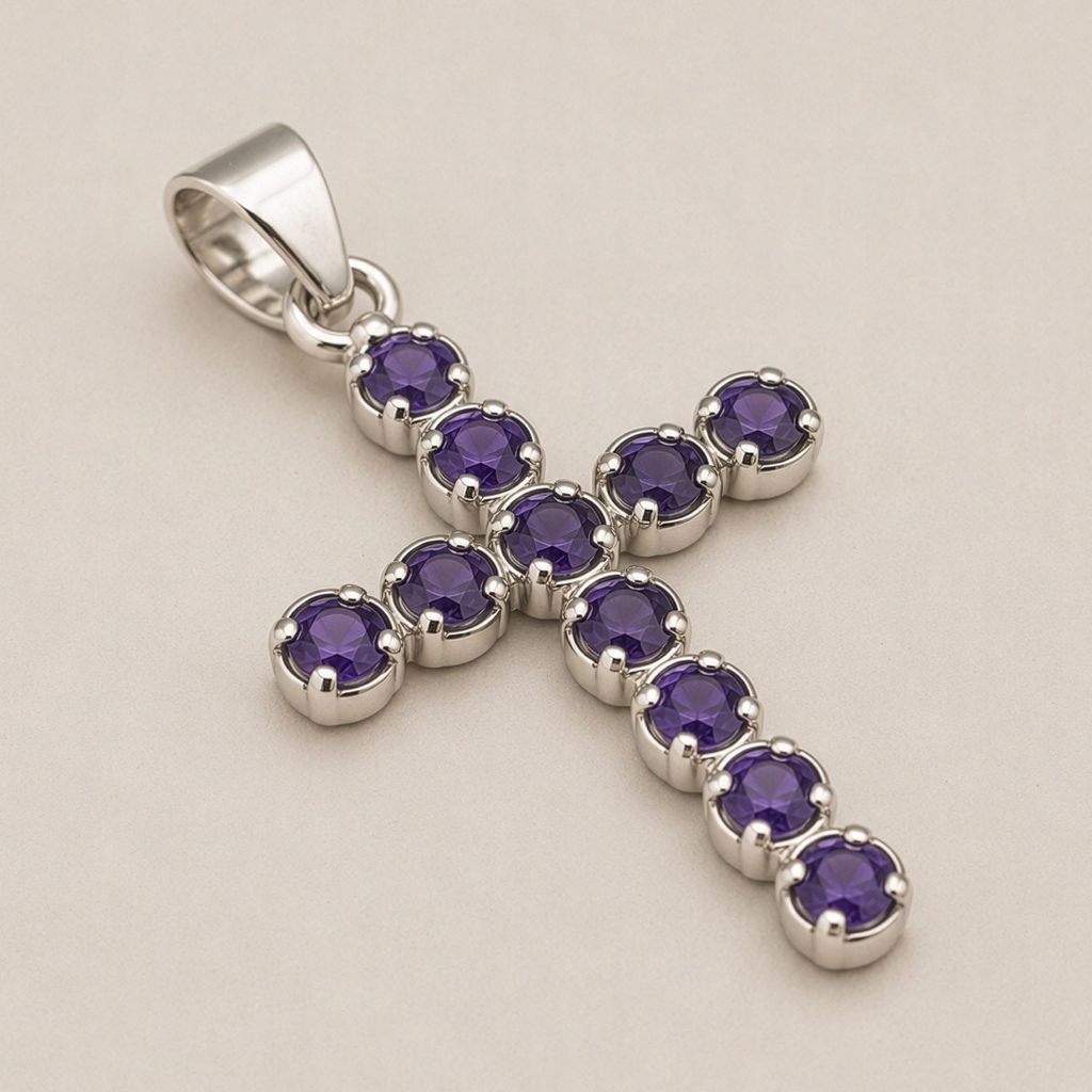 Indisk Andagtsvedhæng – Sølvbelagt (45Cm Chain) – Ionite Crucifix