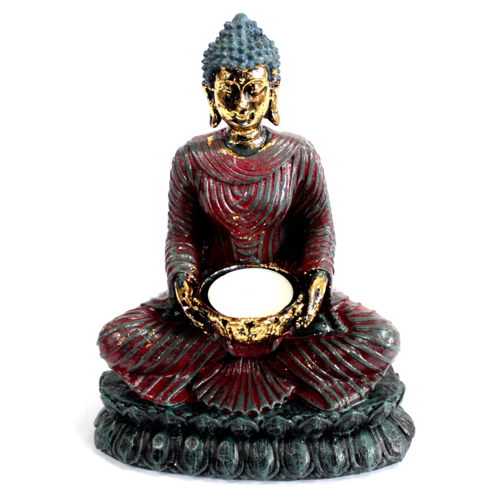 Antique Buddha – Devotee Stearinlys Holder - Billede 1