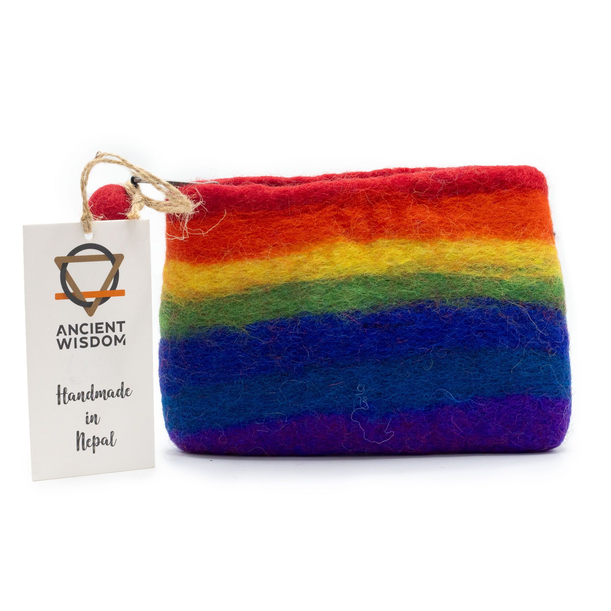 Natural Felt Zipper Pouches – Rainbow - Billede 3
