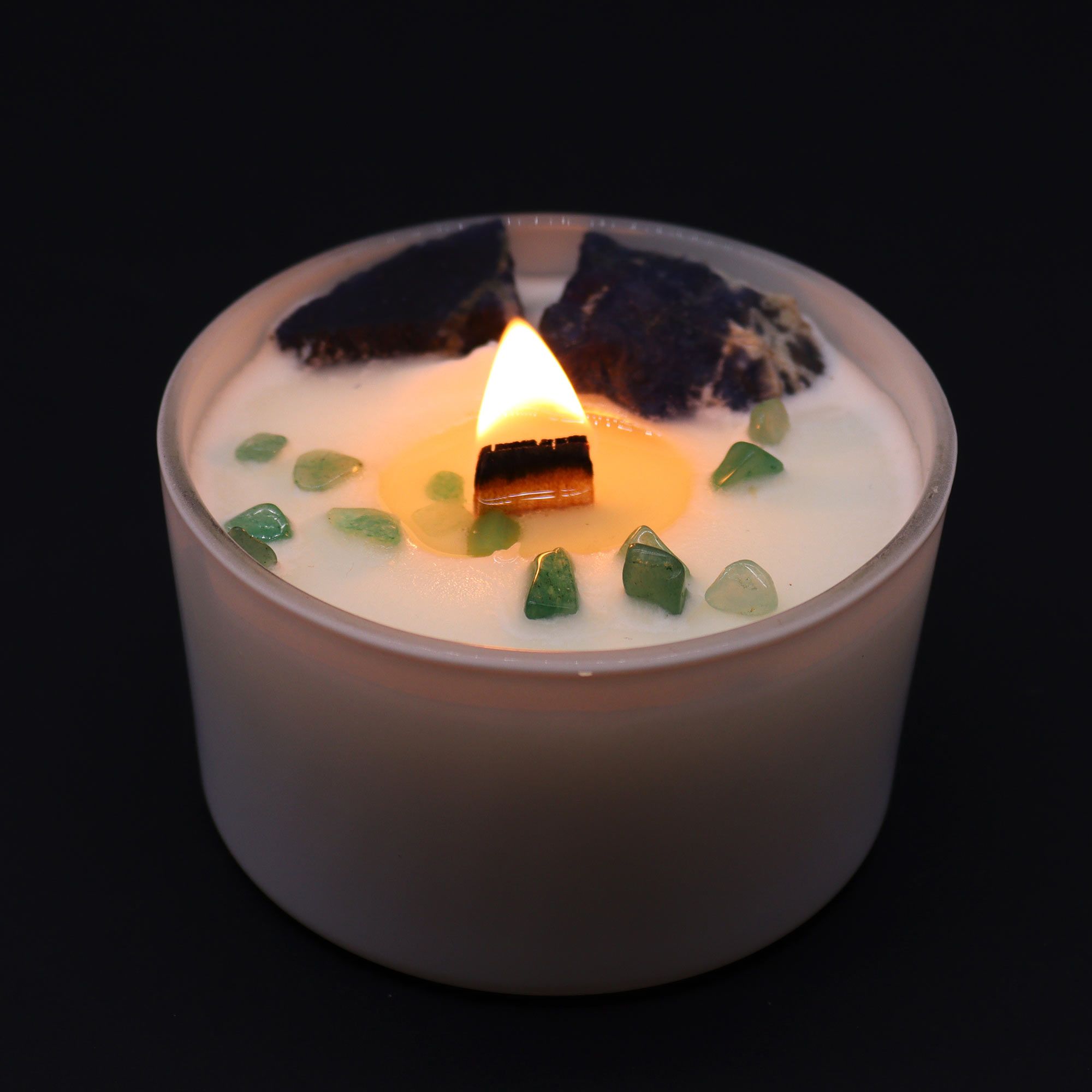 Chakra Krystal-Stearinlys – Throat Chakra - Billede 2