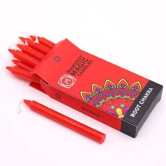 Manifest Magic Stearinlys (Pakke Med 12) – Red – Root Chakra - Billede 2