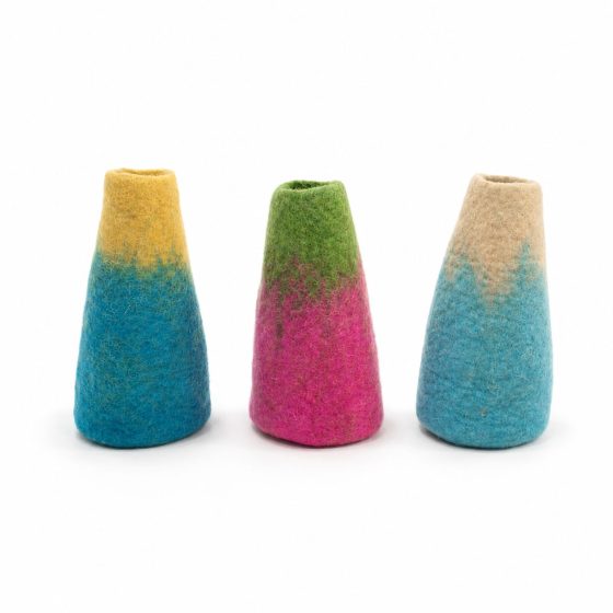 Felt Flower Vases – Sæt Med 3 Assorted Designs - Billede 4