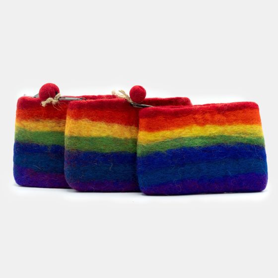 Natural Felt Zipper Pouches – Rainbow - Billede 2